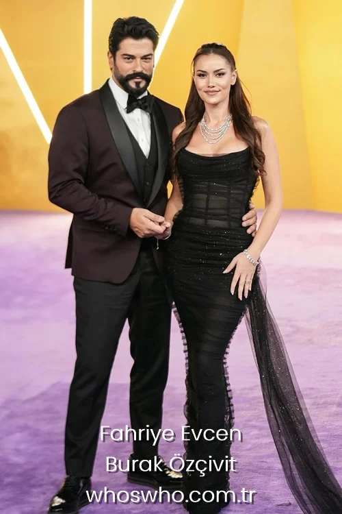 Fahriye Evcen and Burak Ozcivit elegant look at Joy Awards.