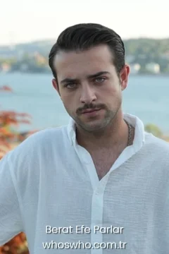 Berat Efe Parlar weight Portrait of Turkish actor Berat Efe Parlar wearing a white shirt outdoors.