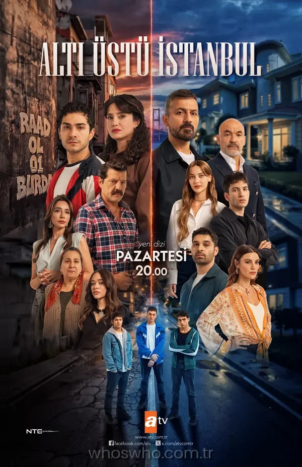 The official cast ensemble poster for the Turkish drama series Alti Ustu Istanbul.