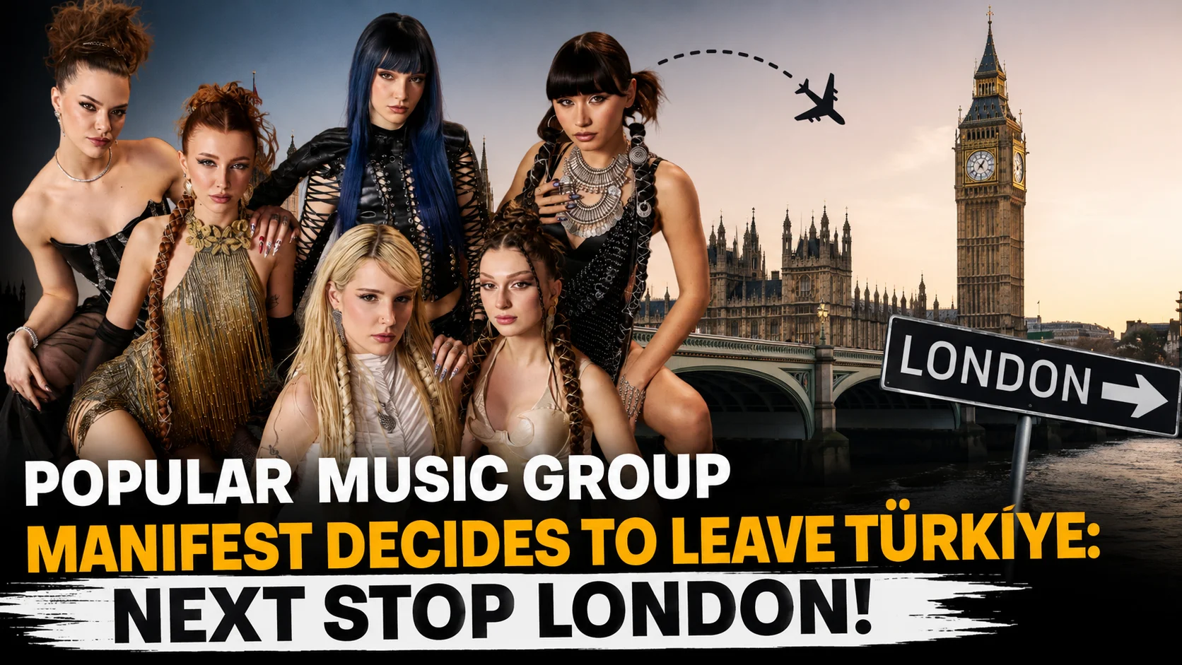 Members of the Turkish pop group Manifest pose together as the group announces its decision to leave Türkiye and relocate to London to pursue an international music career.